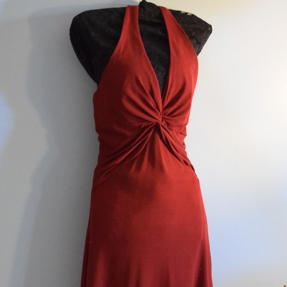 Laundry By Shelli Segal Dresses & Skirts - Laundry by Shelli Segal Red Burgundy assymetric halter dress size 6 (runs small)